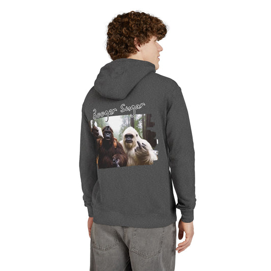 Bigfoot and Yeti talkin’ booger sugar like it’s forest gossip. This hoodie’s chaotic, cozy, and built for cryptid-core legends. Wear it loud—mythical ain’t even the half of it.