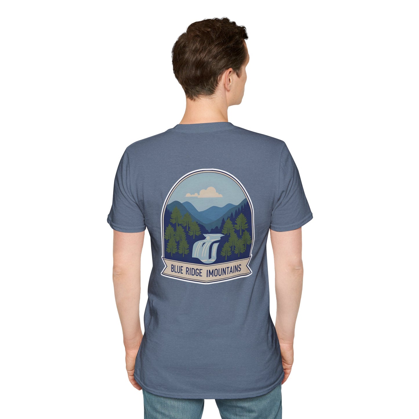 Blue Ridge Waterfall Poster Tee | Country Mountain Escape Shirt