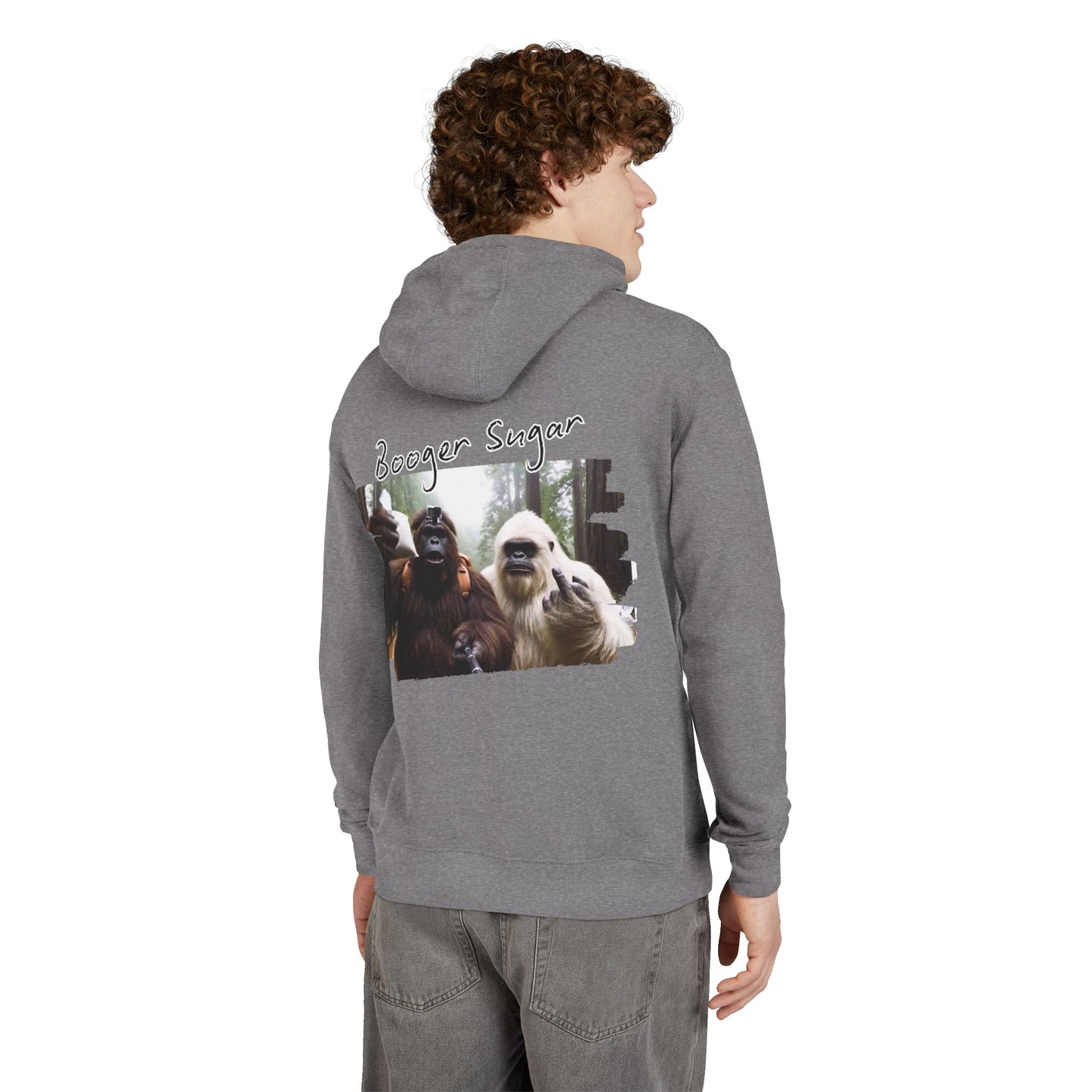 Bigfoot and Yeti talkin’ booger sugar like it’s forest gossip. This hoodie’s chaotic, cozy, and built for cryptid-core legends. Wear it loud—mythical ain’t even the half of it.