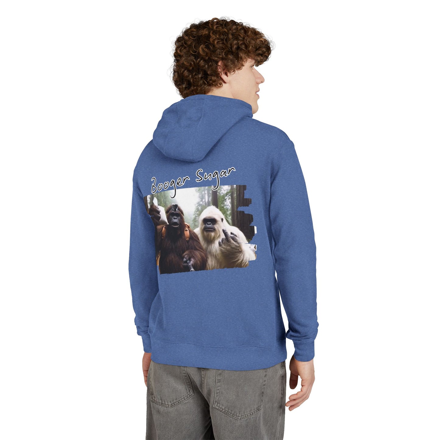 Bigfoot and Yeti talkin’ booger sugar like it’s forest gossip. This hoodie’s chaotic, cozy, and built for cryptid-core legends. Wear it loud—mythical ain’t even the half of it.