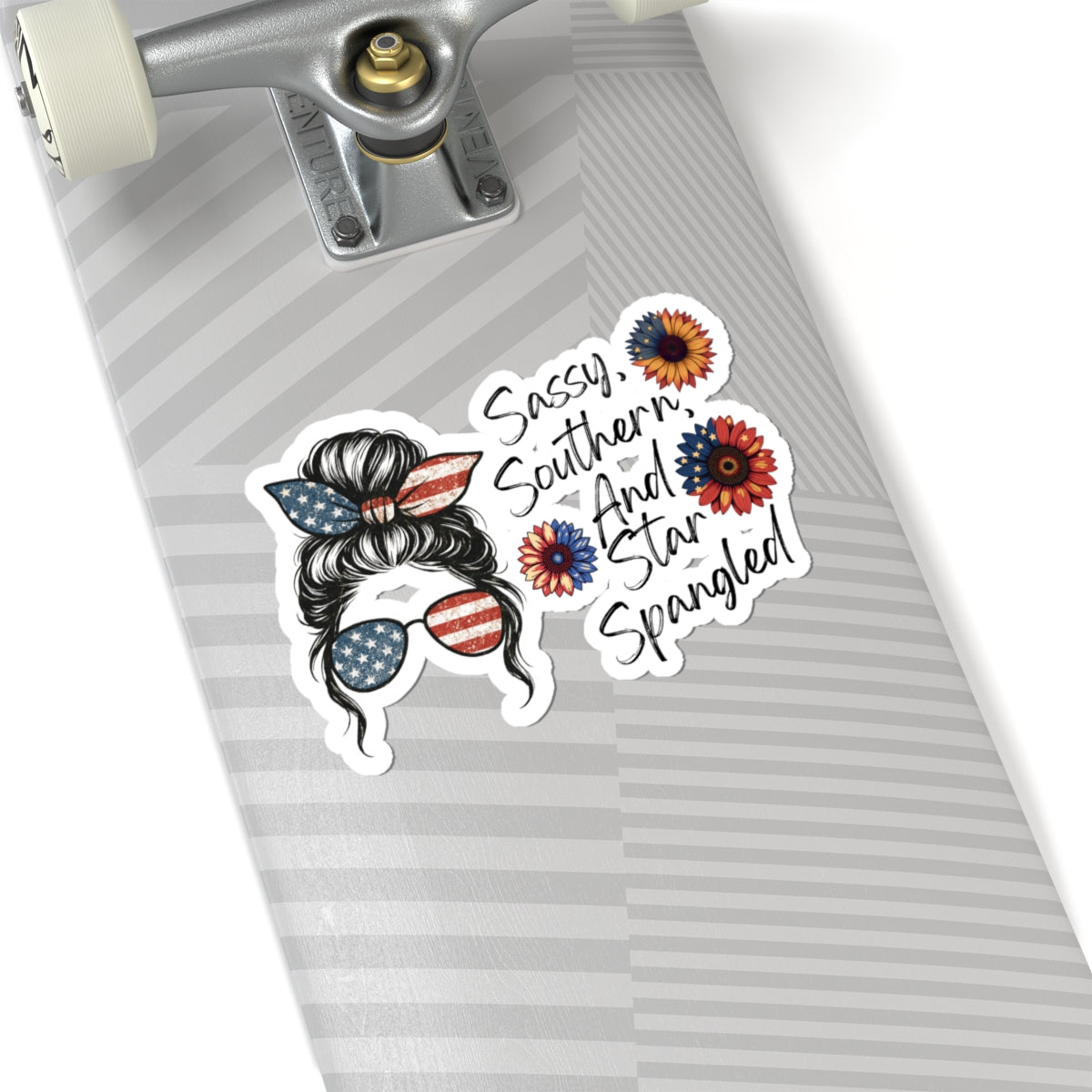 Add some attitude with this “Sassy, Southern, and Star Spangled” sticker! Bold, patriotic, and full of charm—perfect for water bottles, laptops, or wherever you show off your style.