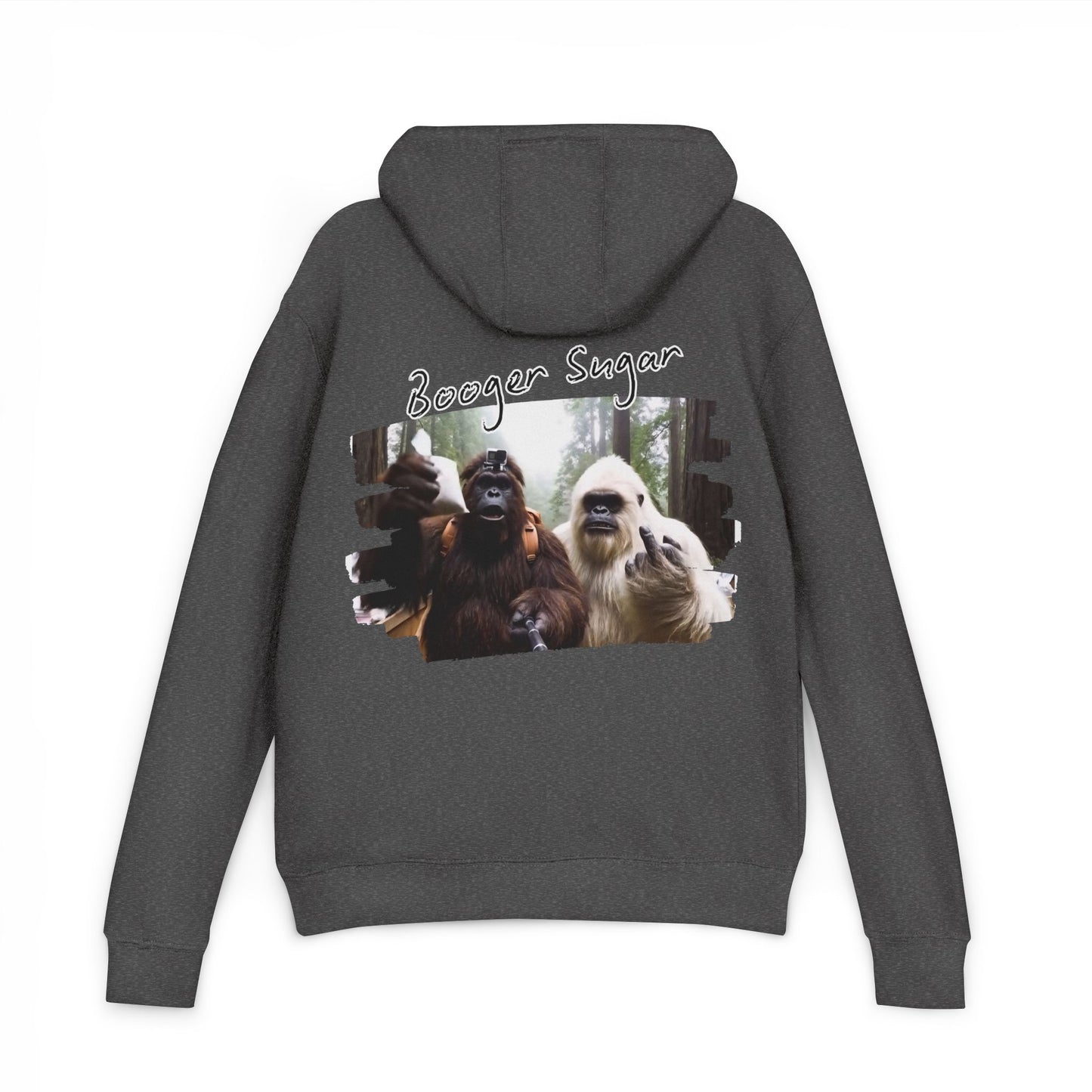 Bigfoot and Yeti talkin’ booger sugar like it’s forest gossip. This hoodie’s chaotic, cozy, and built for cryptid-core legends. Wear it loud—mythical ain’t even the half of it.