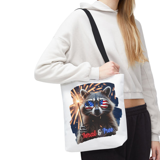 Chaos never looked so patriotic. This trash panda’s rocking flag shades, a sparkler, and zero chill. Feral. Free. Explosively American.