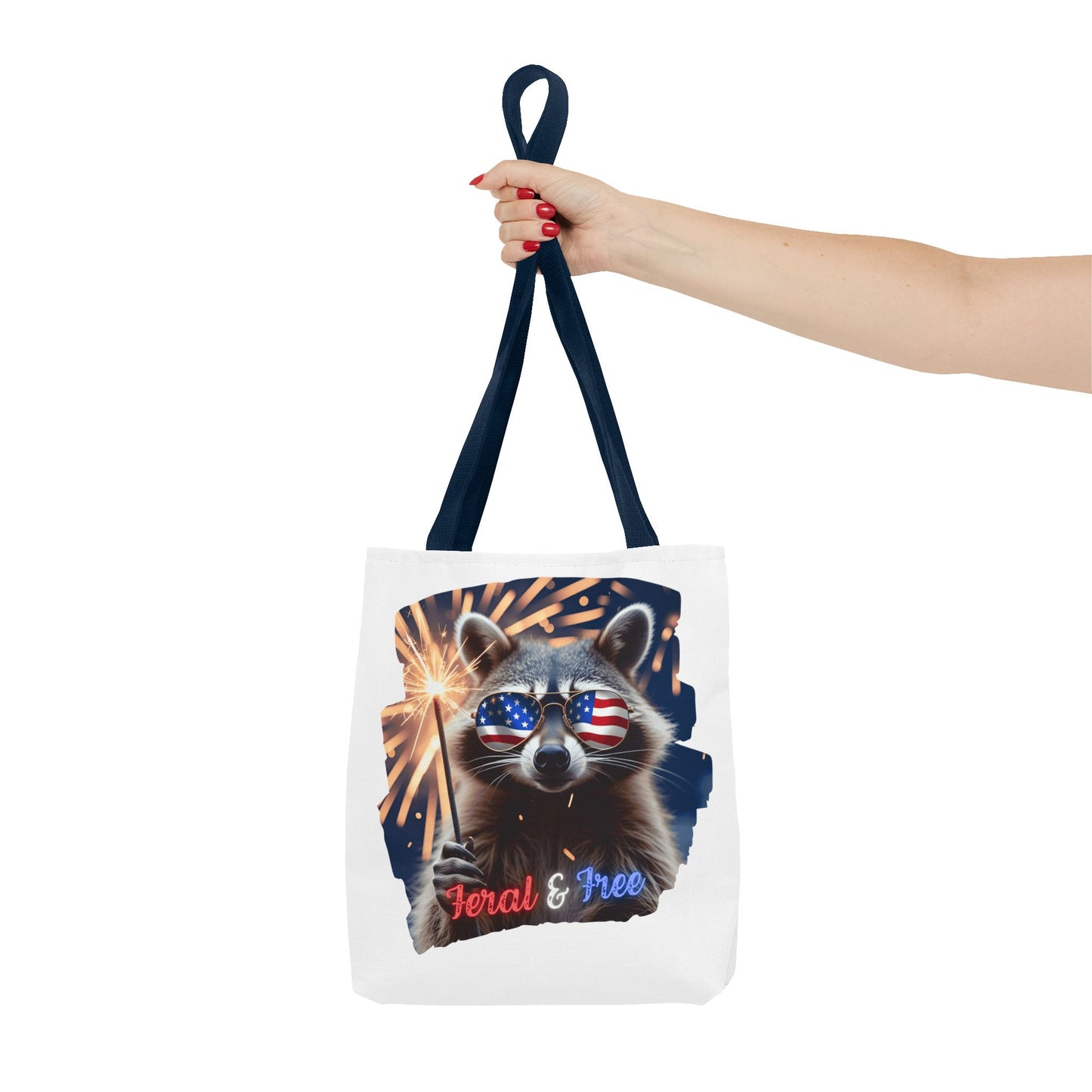 Chaos never looked so patriotic. This trash panda’s rocking flag shades, a sparkler, and zero chill. Feral. Free. Explosively American.