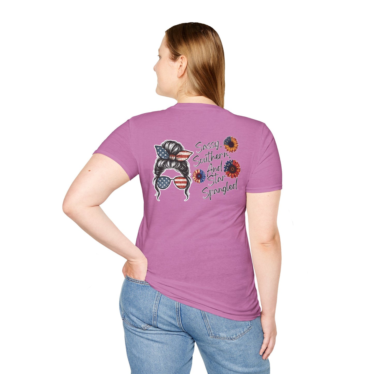Bold, proud, and full of Southern sass. This “Sassy, Southern, and Star Spangled” tee is perfect for fireworks, front porches, and raising a little patriotic hell.