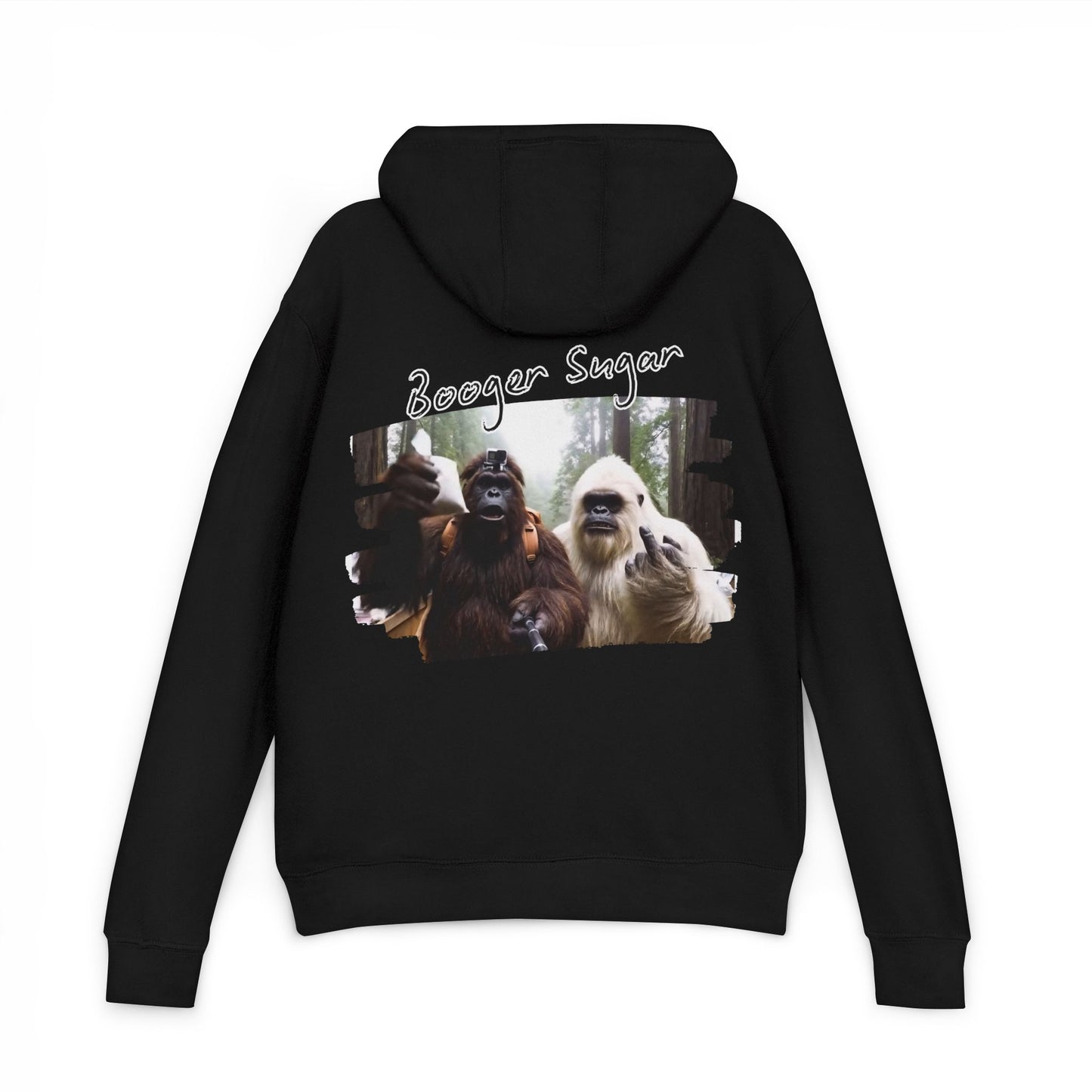 Bigfoot and Yeti talkin’ booger sugar like it’s forest gossip. This hoodie’s chaotic, cozy, and built for cryptid-core legends. Wear it loud—mythical ain’t even the half of it.
