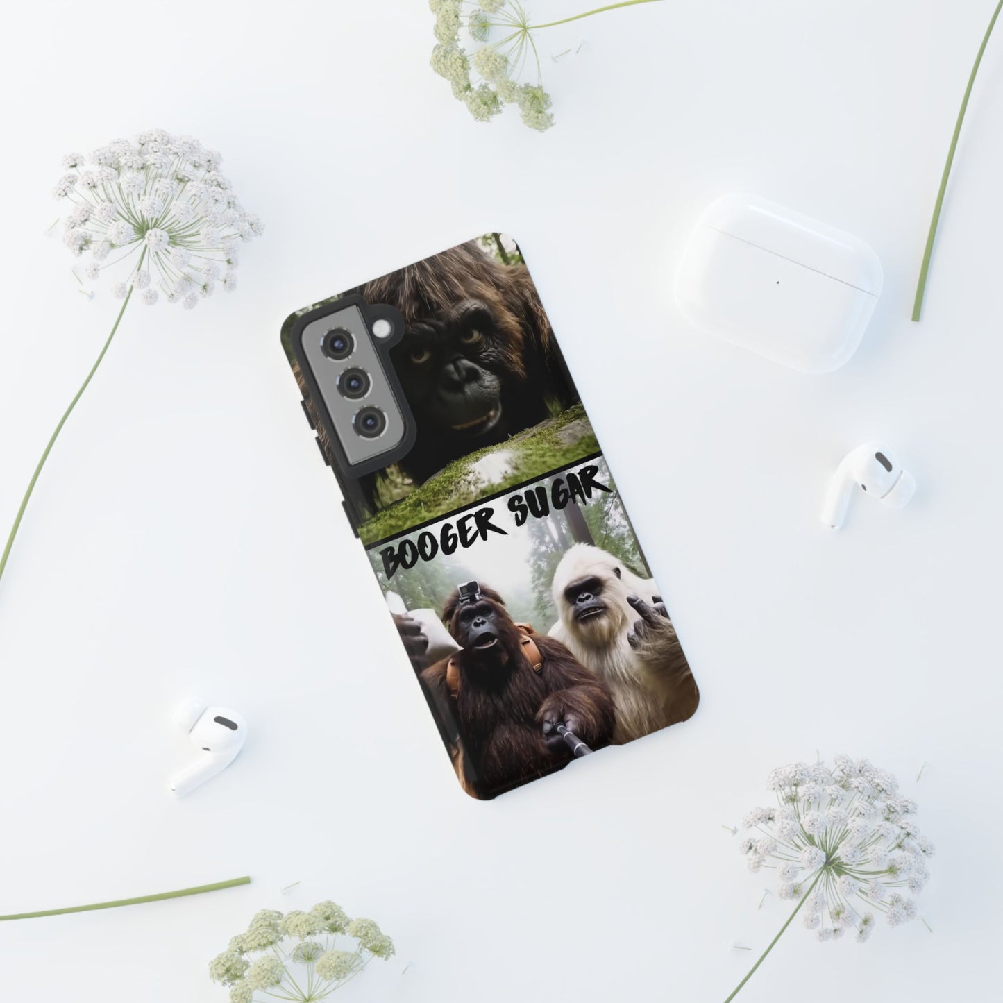 Protect your phone with pure cryptid chaos. Bigfoot and Yeti talkin’ booger sugar in full feral fashion. Weird? Yes. Iconic? Absolutely. 🦶❄️💨 #StayMythical